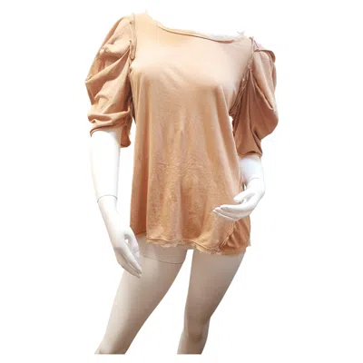 Pre-owned Lanvin Vintage  Brown T-shirt With Puff Sleeves