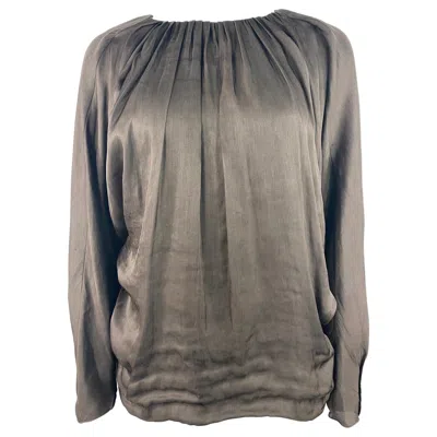 Pre-owned Lanvin Vintage  Collection Brown Silk Top Blouse