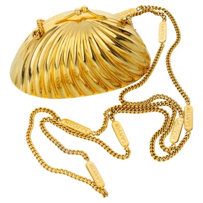 Pre-owned Lanvin Vintage  Gold Shell Minaudière Bag