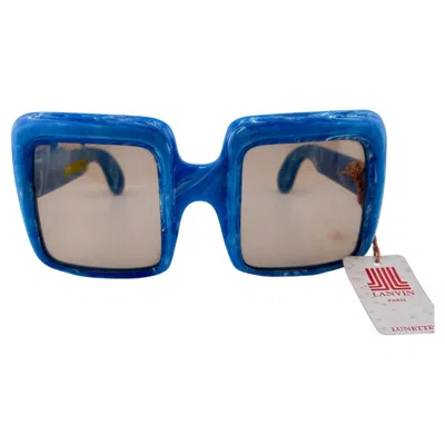 Pre-owned Lanvin Vintage  Oversized Marbled Blue 1970 France Sunglasses