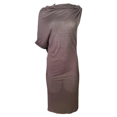 Pre-owned Lanvin Vintage  Paris Brown Midi Dress, Size Small