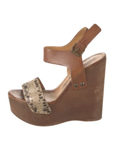 Pre-owned Lanvin Vintage Leather Gladiator Sandals In Neutral