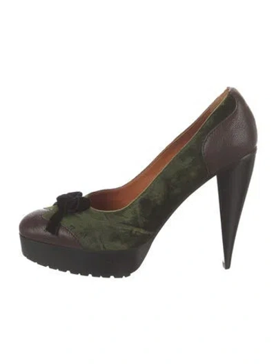 Pre-owned Lanvin Vintage Leather Pumps In Green