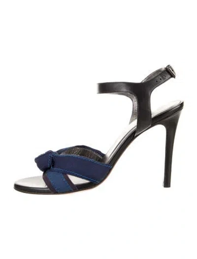 Pre-owned Lanvin Vintage Leather Sandals In Black/blue