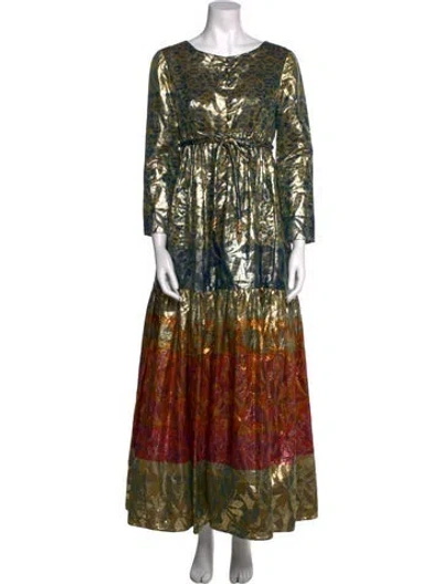 Pre-owned Lanvin Vintage Long Dress In Gold