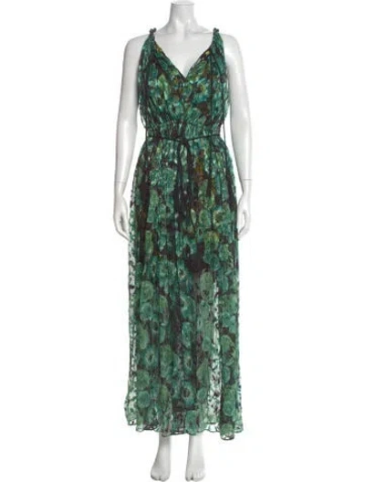 Pre-owned Lanvin Vintage Long Dress In Green