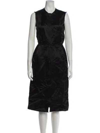 Pre-owned Lanvin Vintage Midi Length Dress In Black
