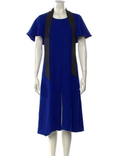 Pre-owned Lanvin Vintage Midi Length Dress In Blue