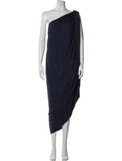 Pre-owned Lanvin Vintage Midi Length Dress In Blue