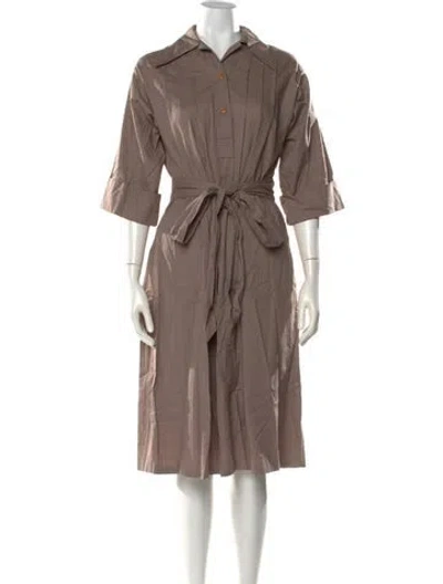Pre-owned Lanvin Vintage Midi Length Dress In Brown