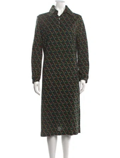 Pre-owned Lanvin Vintage Midi Length Dress In Green
