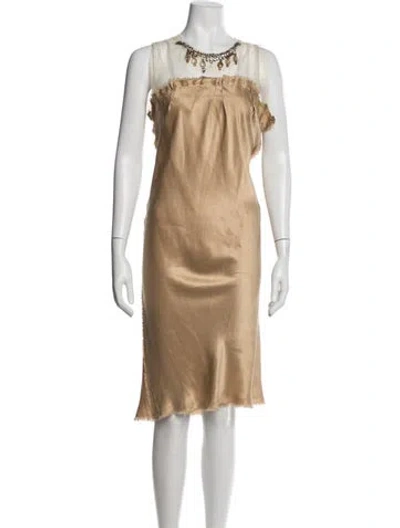 Pre-owned Lanvin Vintage Midi Length Dress In Neutrals