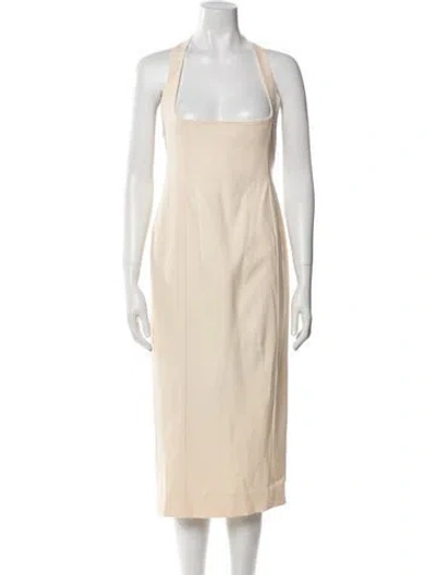 Pre-owned Lanvin Vintage Midi Length Dress In Neutrals