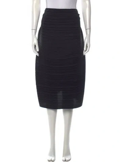 Pre-owned Lanvin Vintage Midi Length Skirt In Black