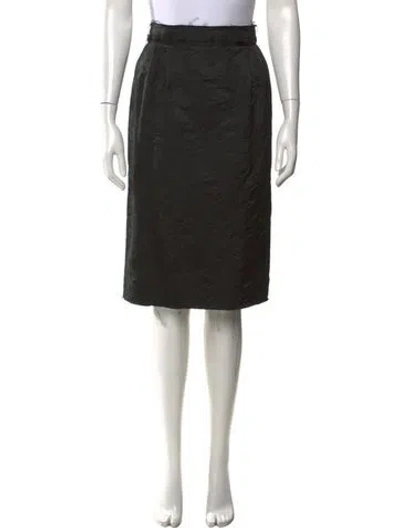 Pre-owned Lanvin Vintage Midi Length Skirt In Black