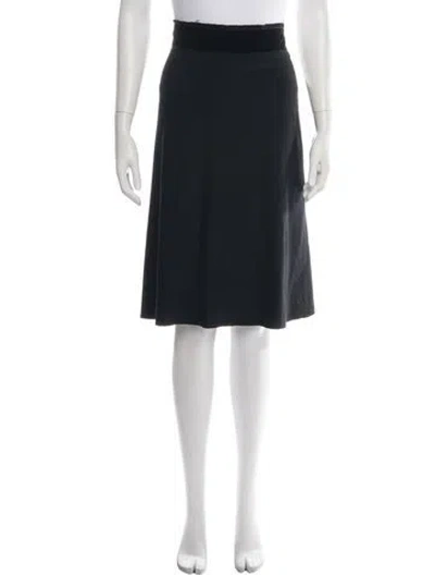 Pre-owned Lanvin Vintage Midi Length Skirt In Black
