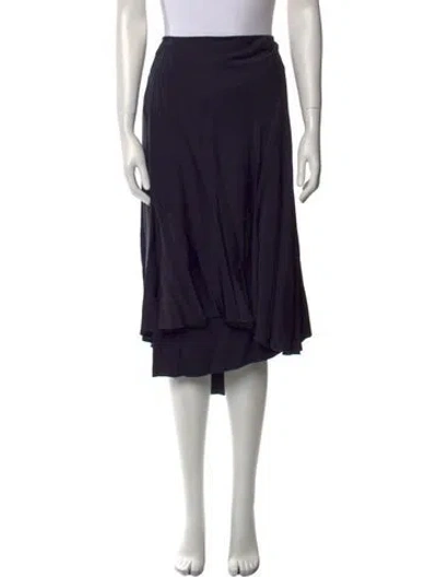 Pre-owned Lanvin Vintage Midi Length Skirt In Blue