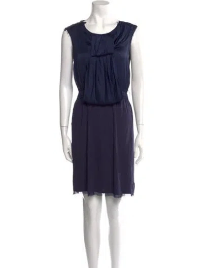Pre-owned Lanvin Vintage Mini Dress In Blue