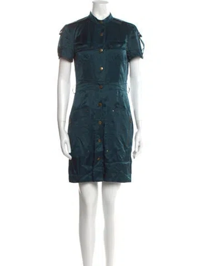 Pre-owned Lanvin Vintage Mini Dress In Blue