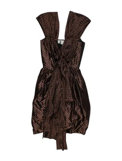 Pre-owned Lanvin Vintage Mini Dress In Brown