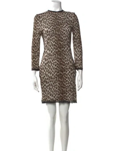 Pre-owned Lanvin Vintage Mini Dress In Brown