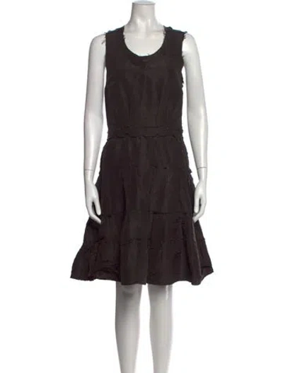 Pre-owned Lanvin Vintage Mini Dress In Brown
