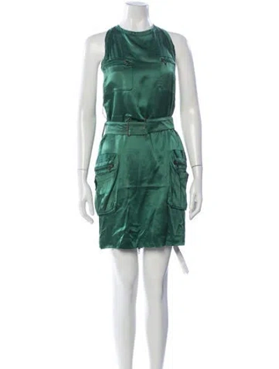 Pre-owned Lanvin Vintage Mini Dress In Green