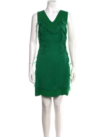 Pre-owned Lanvin Vintage Mini Dress In Green