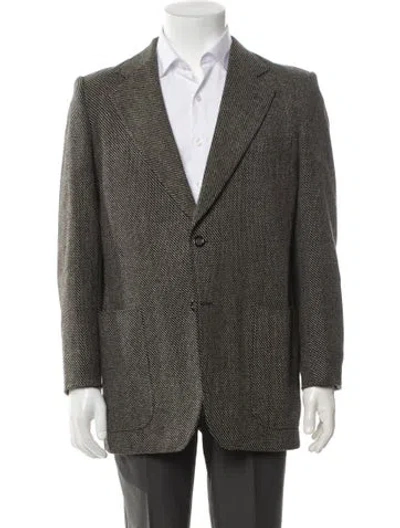 Pre-owned Lanvin Vintage Patterned Blazer In Gray