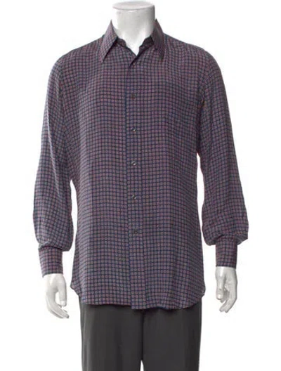 Pre-owned Lanvin Vintage Printed Shirt In Blue