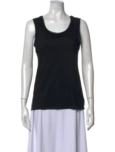 Pre-owned Lanvin Vintage Scoop Neck Top In Black