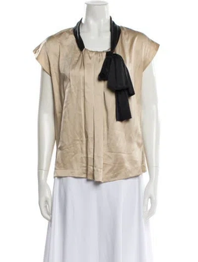 Pre-owned Lanvin Vintage Silk Blouse In Neutral