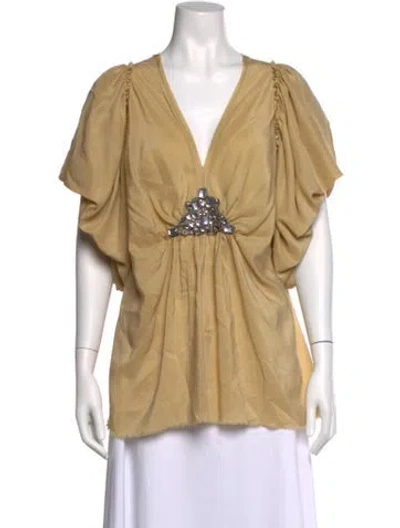 Pre-owned Lanvin Vintage Silk Blouse In Neutral