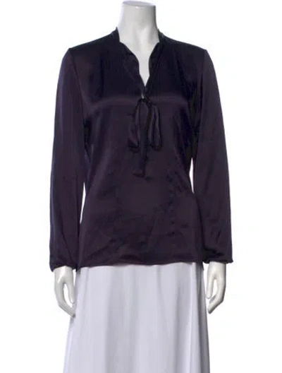 Pre-owned Lanvin Vintage Silk Blouse In Purple