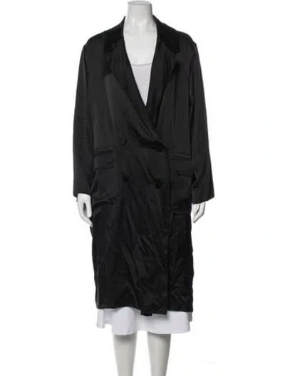 Pre-owned Lanvin Vintage Silk Coat In Blue