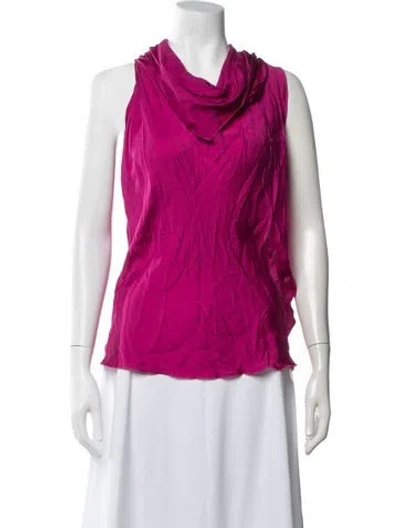 Pre-owned Lanvin Vintage Silk Top In Purple