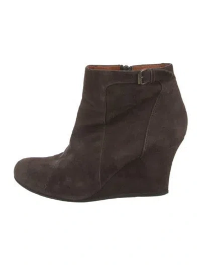 Pre-owned Lanvin Vintage Suede Boots In Brown