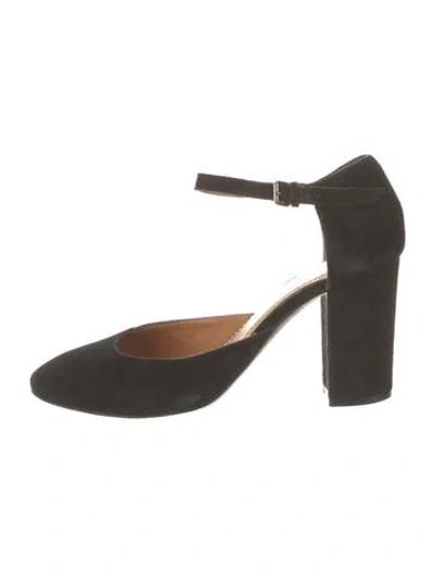Pre-owned Lanvin Vintage Suede D'orsay Pumps In Black