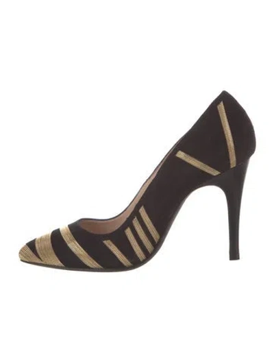 Pre-owned Lanvin Vintage Suede Pumps In Brown