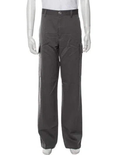 Pre-owned Lanvin Virgin Wool Cargo Pants In Grey