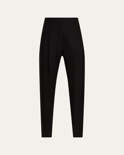 Lanvin Virgin Wool Cigarette Trousers In Black