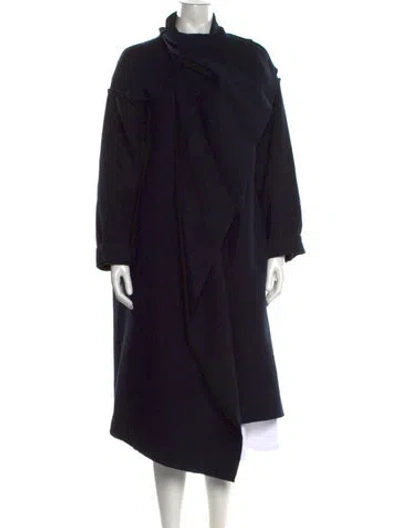 Pre-owned Lanvin Virgin Wool Coat In Black