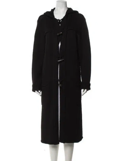 Pre-owned Lanvin Virgin Wool Coat In Black