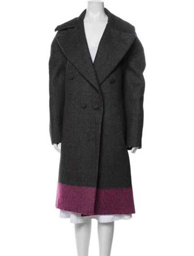Pre-owned Lanvin Virgin Wool Coat W/ Tags In Grey