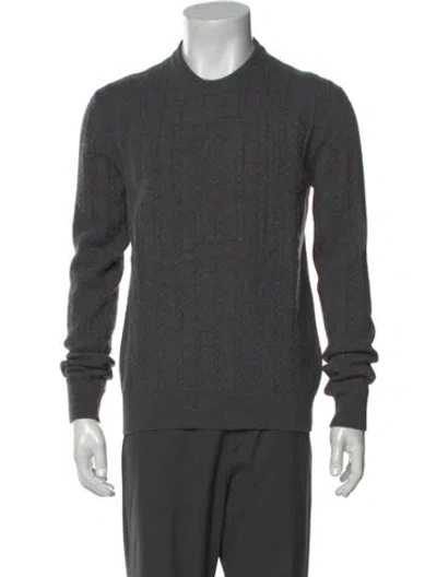 Pre-owned Lanvin Virgin Wool Crew Neck Pullover In Gray