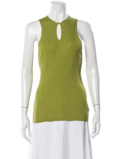 Pre-owned Lanvin Virgin Wool Crew Neck Top W/ Tags In Green