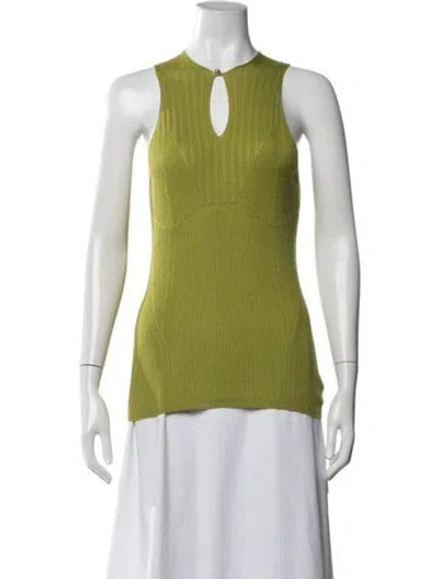 Pre-owned Lanvin Virgin Wool Crew Neck Top W/ Tags In Green