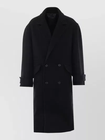 Lanvin Virgin Wool Double-breasted Coat In Black