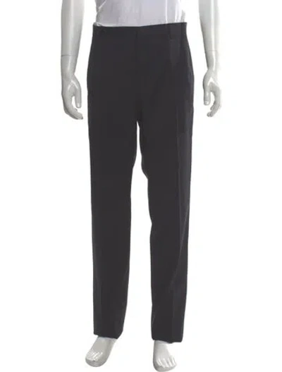 Pre-owned Lanvin Virgin Wool Dress Pants In Gray