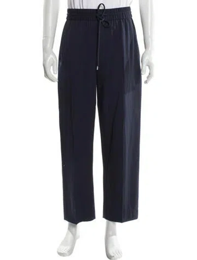 Pre-owned Lanvin Virgin Wool Joggers In Blue